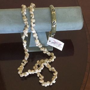 NWT Hinged Bangle + Seashell Necklace from Maui